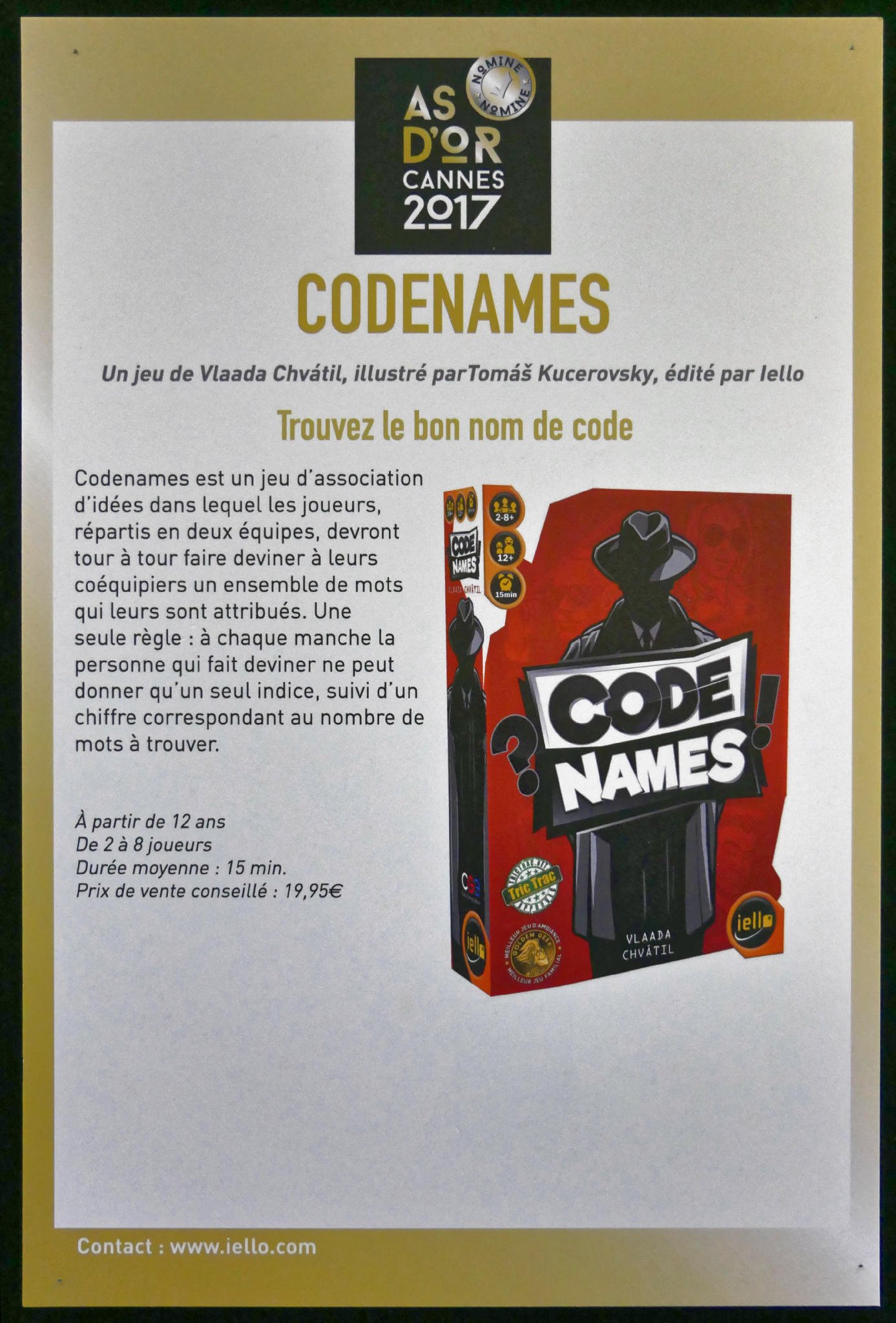 ▷ Code Names, test et avis d'un jeu d'ambiance pas comme les autres